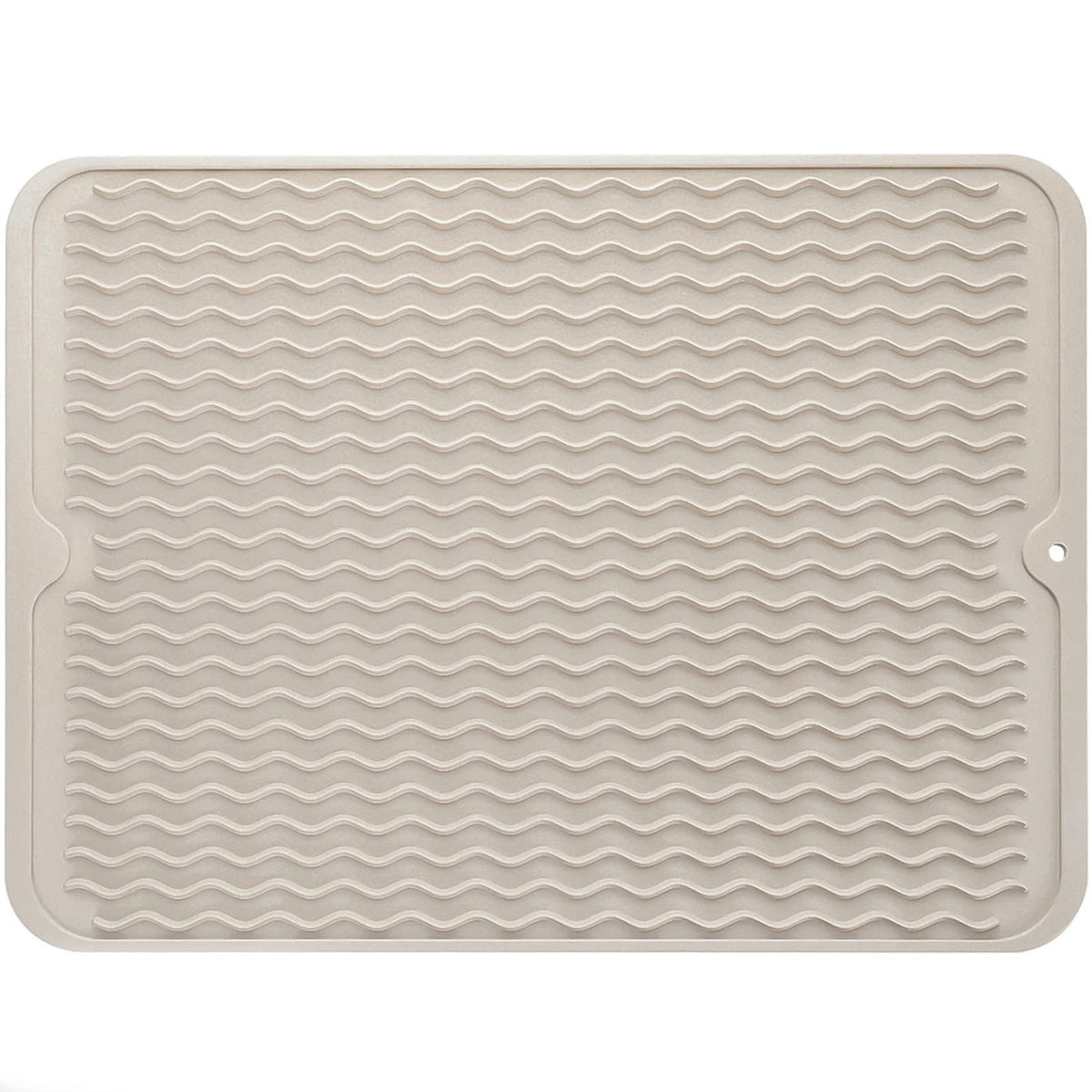 MicoYang Silicone Dish Drying Mat — Quick-Dry Ridges Counter & Sink Pad, Heat-Resistant Trivet to 450°F, Non-Slip & Dishwasher Safe, Roll-Up Storage, 18 Colors & 9 Sizes (Black, 16"×12")