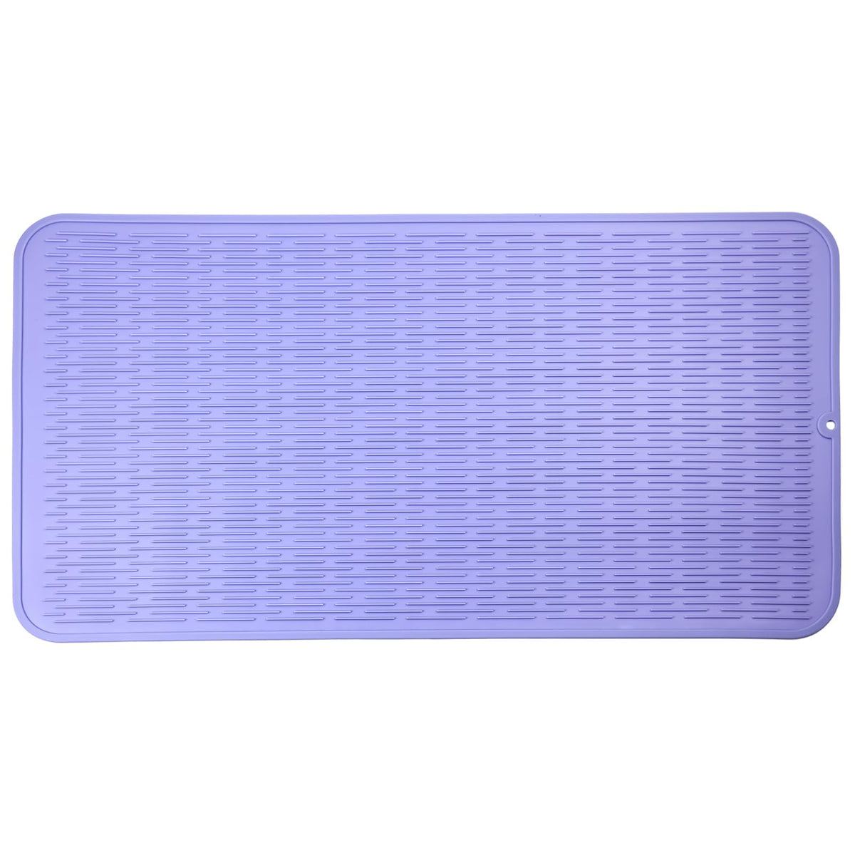 MicoYang Silicone Dish Drying Mat — Quick-Dry Ridges Counter & Sink Pad, Heat-Resistant Trivet to 450°F, Non-Slip & Dishwasher Safe, Roll-Up Storage, 18 Colors & 9 Sizes (Black, 16"×12")