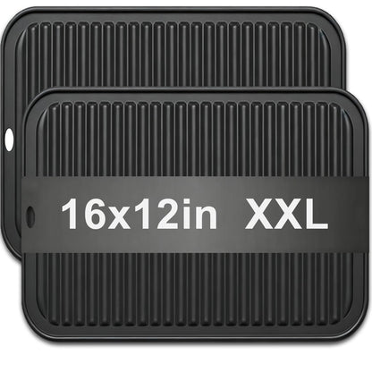 Extra Large Silicone Trivets for Hot Pots and Pans 16x12 Inch, Heat Resistant Hot Pads for Countertops, Hot Dishes, Pot Holders for Kitchen, 2 Pieces, Black