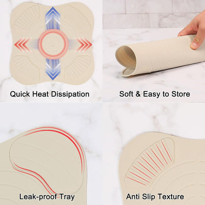 Air Fryer Trivets Silicone for Ninja Crispi, Hot Pads for Ninja Crispi Airfryer Accessories, Versatile Kitchen Countertop Potholders Suitable for Fondue Mats and Spoon Rests