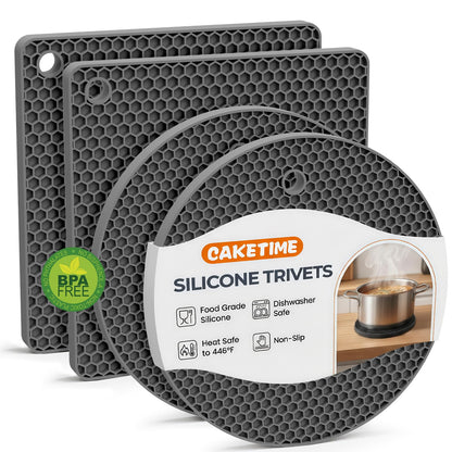 Silicone Trivets for Hot Dishes, Heat Resistant Pot Holders, Hot Pads