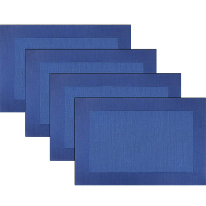 Vinyl Placemats Heat-Resistant Table Mats Washable Easy Clean Plastic Placemats for Dining Table Set of 4 (Red)
