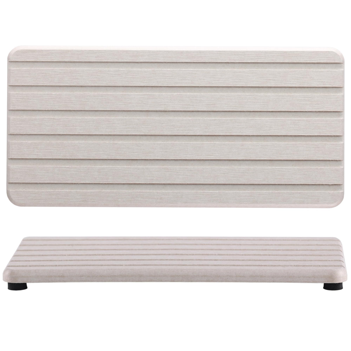 NiuYichee 2 PCS Water Absorbent diatomite Coasters, 8.3" x 4" Water Absorbing Stone Tray for Sink, Stone Drying mat for Kitchen Counter, Stone soap Tray Used for Hand Soaps & toiletries & Plants