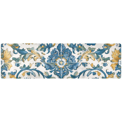 2 in 1 Table Runner Trivet for Hot Pots and Pans Heat Resistant Non Slip Waterproof 39 x 12 Inch Decorative Table Protector for Kitchen Countertop Marble Grey