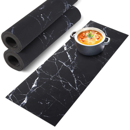 Trivet Table Runner Hot Plates Mat 12 X 40 Inch Heat Resistant Table Protector Waterproof Decorative Farmhouse Kitchen Trivets Counter Heat Proof Placemats for Hot Dishes (Rustic White Wood)