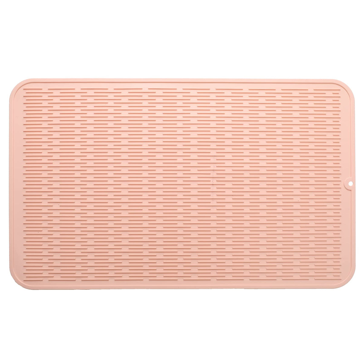 MicoYang Silicone Dish Drying Mat — Quick-Dry Ridges Counter & Sink Pad, Heat-Resistant Trivet to 450°F, Non-Slip & Dishwasher Safe, Roll-Up Storage, 18 Colors & 9 Sizes (Black, 16"×12")