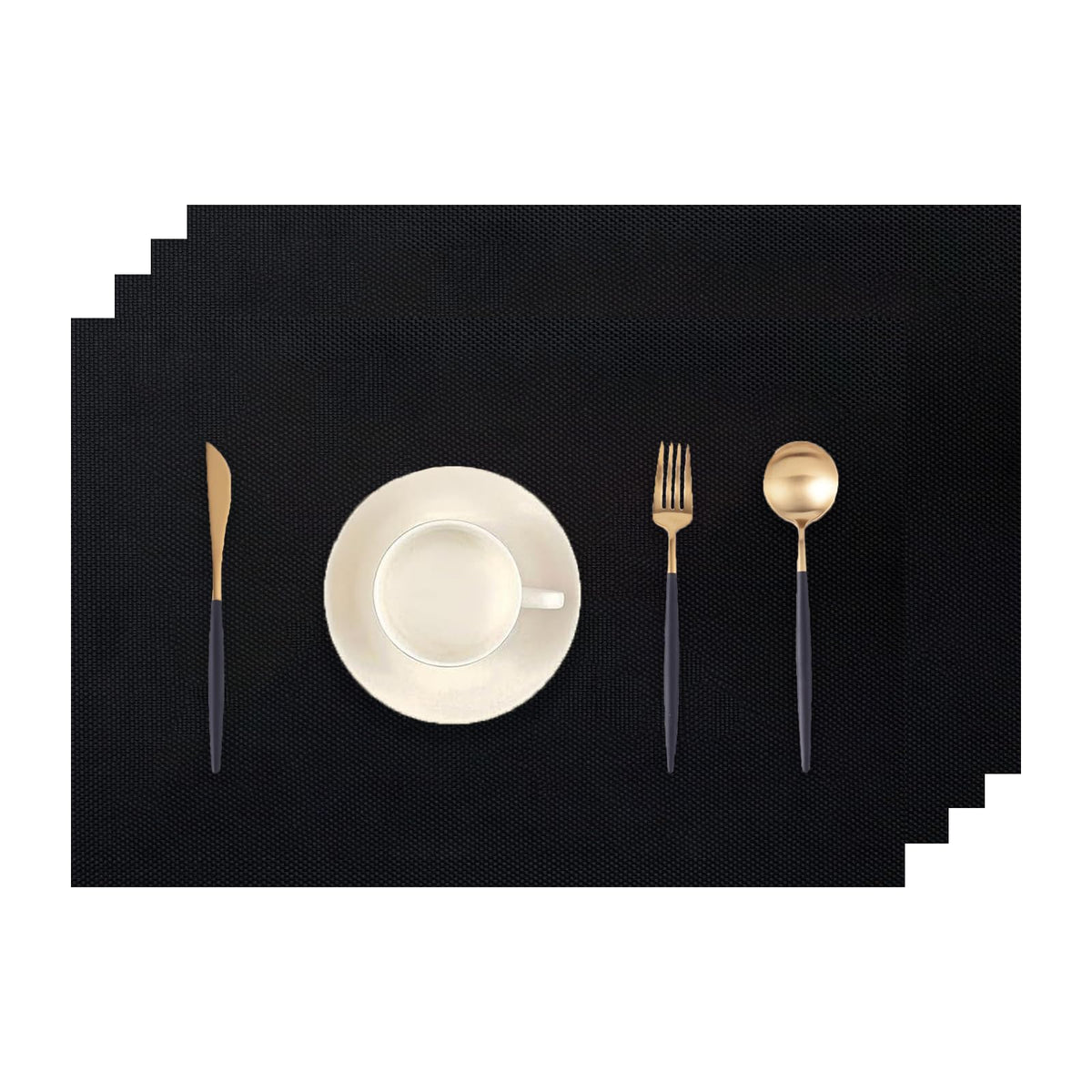 Navy Blue Placemats Set of 2 - Heat-Resistant, Non-Slip Table Mats
