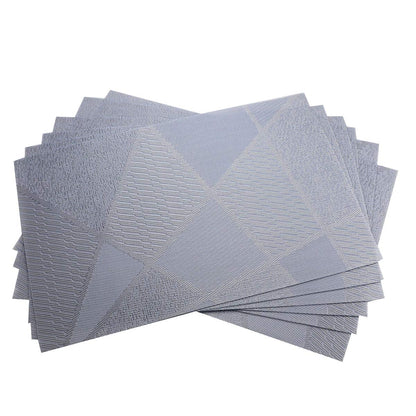 Place Mats PVC Set of 6, Table Placemats Set of 6 PVC Table Mats Natural Color (6 pcs, Red Leaves)