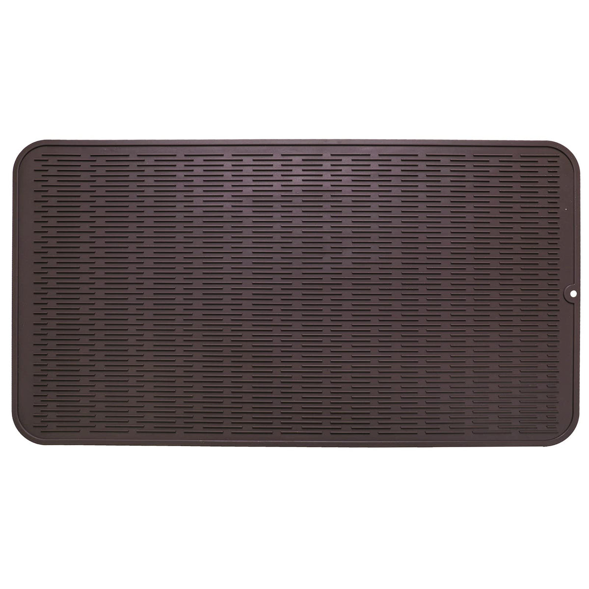 MicoYang Silicone Dish Drying Mat — Quick-Dry Ridges Counter & Sink Pad, Heat-Resistant Trivet to 450°F, Non-Slip & Dishwasher Safe, Roll-Up Storage, 18 Colors & 9 Sizes (Black, 16"×12")