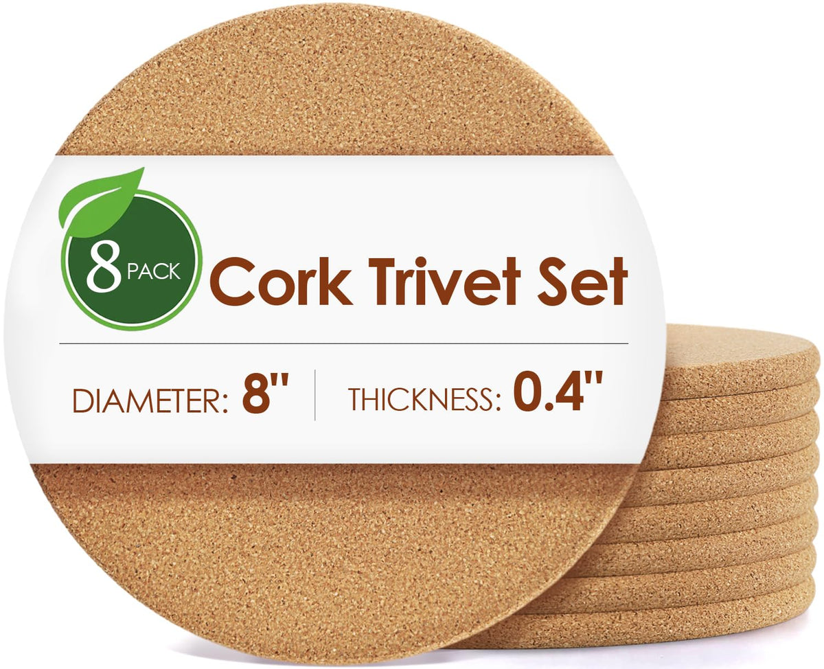 Rectangle Cork Trivets for Hot Dishes, 12" x 7" High-Density Thick Cork Hot Pads Placemats for Pots and Pans, Heat Resistant Hot Pads for Kitchen Countertop Table,2 Pcs Cork Coaster
