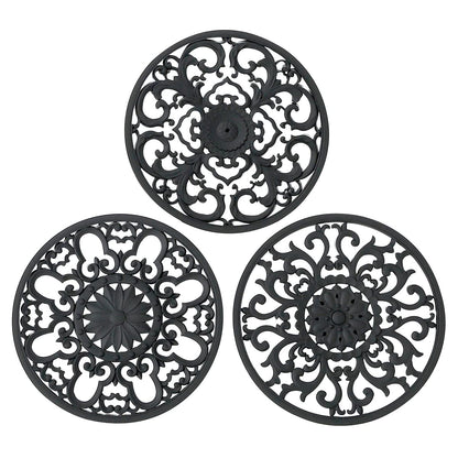 Extra Thick Silicone Trivet Mat for Hot Dishes, Hot Pots and Pans, Pot Holder, Hot Pad to Protect Your Table and Countertop, Kitchen Decor and Accessories,Navy Blue, Set of 3