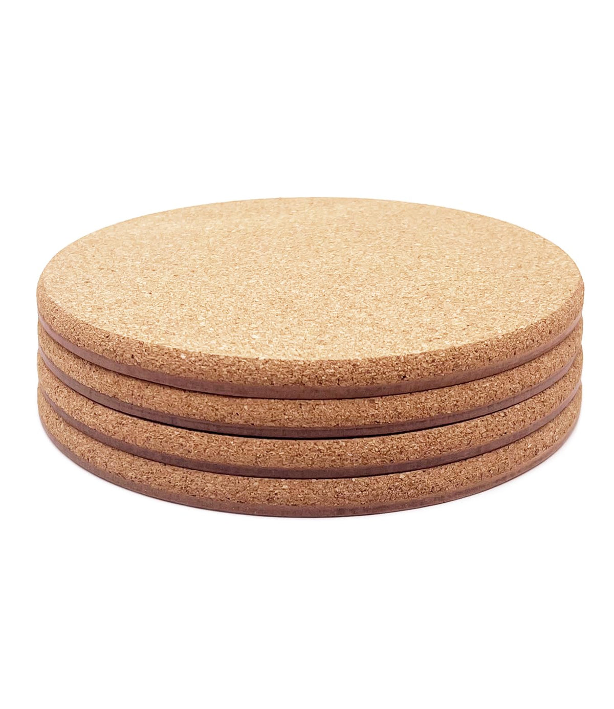 Cork Plant Coasters, Double Layers Hard Cork, 8 Inch, 4 Pcs