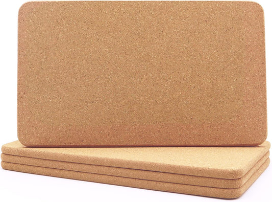 Cork Trivets for Hot Dishes, Hot Pots and Pans, 12 x 7 Inch 4 Pcs