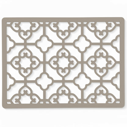 GASARÉ, Extra Large, Thick, Silicone Trivet for Hot Dishes, Pots, and Pans, Heat Resistant Mat for Countertop, Hot Pad for Kitchen, Easy to Clean, 16 x 12 x 3/8 Inches, (White, Geometric)
