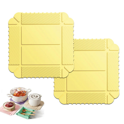 Magnetic Silicone Trivet Mat - Heat Resistant Hot Pad for Hot Dishes, Pots & Pans, Non-Slip Table & Countertop Protector (Lemon Yellow)