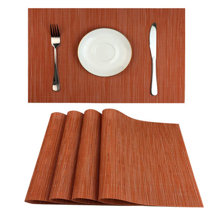 WAZAIGUR Placemats Set of 6 for Dining Table, 17.7" x 11.8", Orange