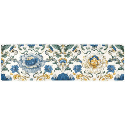 2 in 1 Heat Resistant Table Runner Trivet for Hot Pots and Pans 39 x 12 Inch Long Hot Pad Decorative Table Protector for Kitchen Countertop Tree of Life Floral Leaves