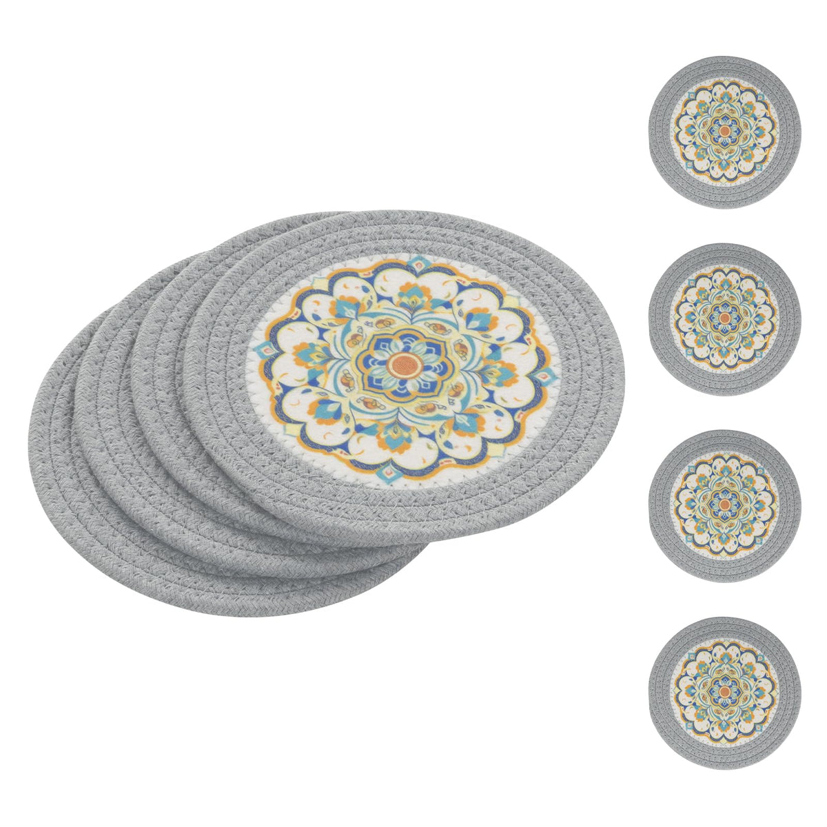 SHACOS Sage Green 8 Inches Trivets for Hot Dishes, 4 Pieces