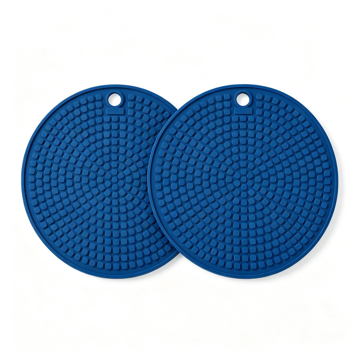2‑Pack Round Silicone Trivets, 7.1 Inch, Heat‑Resistant (Black)