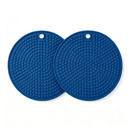 2‑Pack Round Silicone Trivets, 7.1 Inch, Heat‑Resistant (Black)