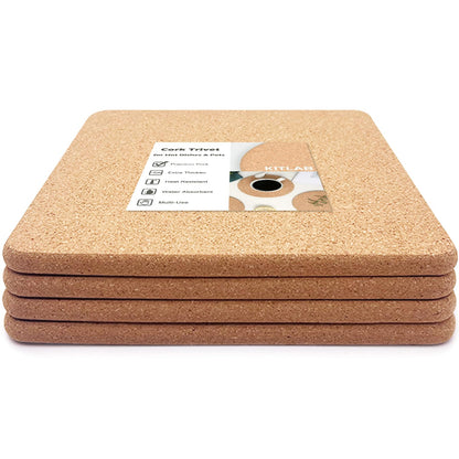 Cork Trivets for Hot Dishes, Hot Pots and Pans, 8 Inch 4 Pcs