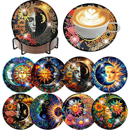 ijbnhd Mandala Diamond Painting Coasters Kit with Holder 4X4IN