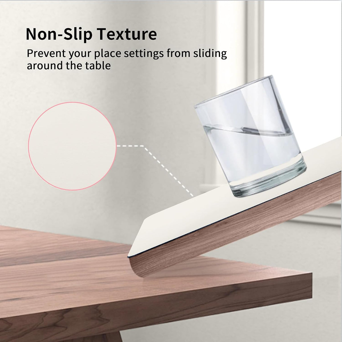 Maxpearl Faux Leather Placemats Set of 6 - Waterproof - Wipe Clean - Heat Resistant - Anti Slip Dining Table Place Mats, Suitable for Indoor & Outdoor Use, 17’’x12’’, Ivory White