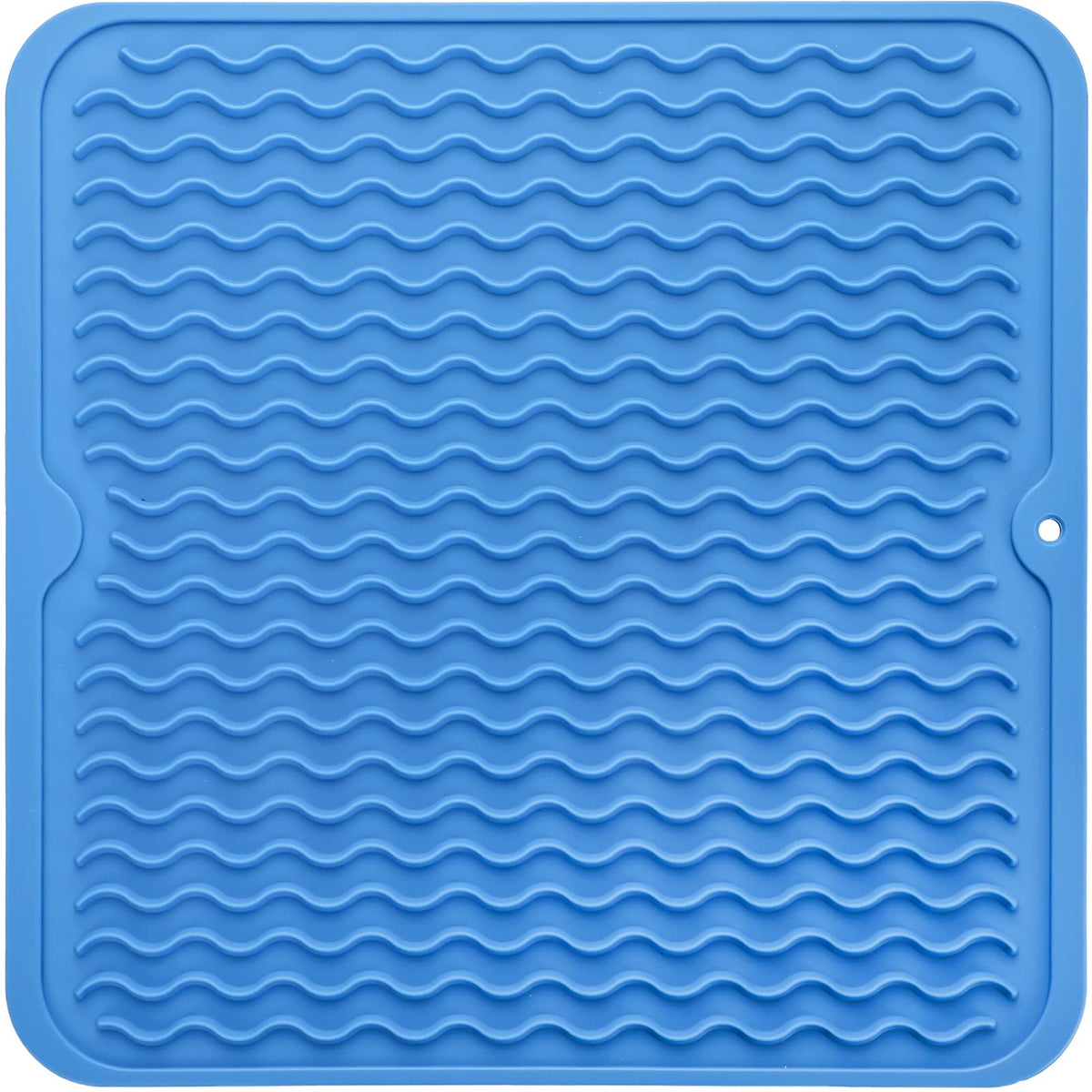 MicoYang Silicone Dish Drying Mat — Quick-Dry Ridges Counter & Sink Pad, Heat-Resistant Trivet to 450°F, Non-Slip & Dishwasher Safe, Roll-Up Storage, 18 Colors & 9 Sizes (Black, 16"×12")