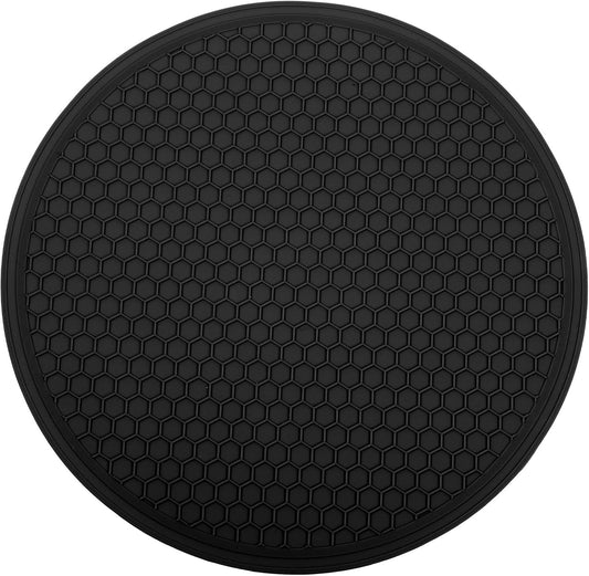 Silicone Microwave Mat, 11.8" x 11.8" Non-Slip Silicone Trivet, Heat Resistant Multifunctional Mat for Kitchen, Non Stick Turntable Mat, Black 1 Pcs