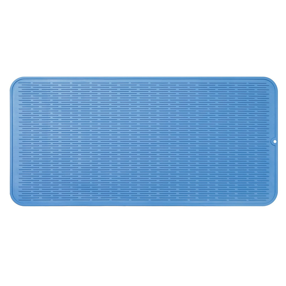 MicoYang Silicone Dish Drying Mat — Quick-Dry Ridges Counter & Sink Pad, Heat-Resistant Trivet to 450°F, Non-Slip & Dishwasher Safe, Roll-Up Storage, 18 Colors & 9 Sizes (Black, 16"×12")