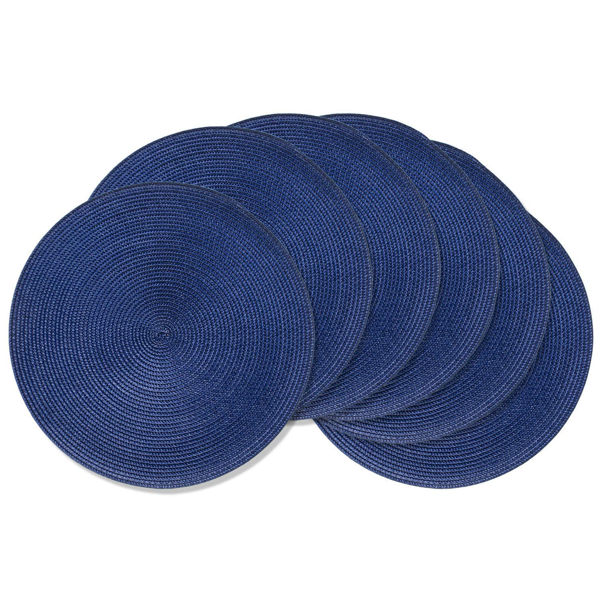 AHHFSMEI Round Braided Placemats Set of 6 15 Inch Burnt Orange Table Mats