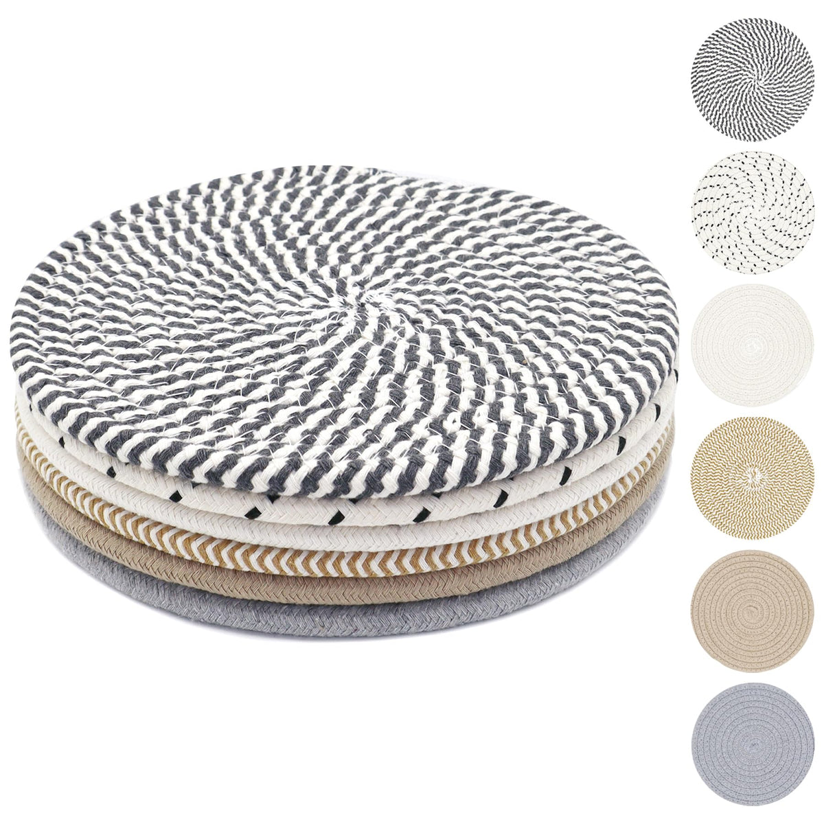 8 Inch Trivets for Hot Dishes, Hot Pots and Pans, 6 Pcs