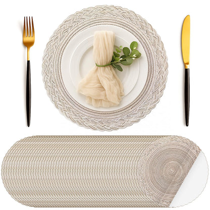 Geosar 100 Pcs Disposable Paper Placemat Cotton Woven 13'', Beige