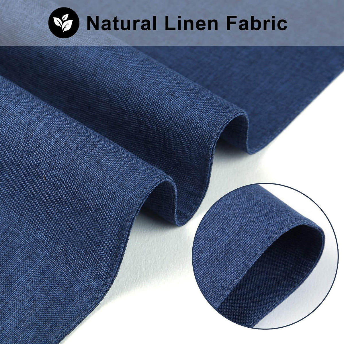Cloth Placemats Set of 6, Cotton Linen Blend Machine Washable Durable Linen Table Mats, Heat Resistant Placemats Wrinkle Free Place Mats for Dining Table, Easy to Clean (Navy Blue, 6)
