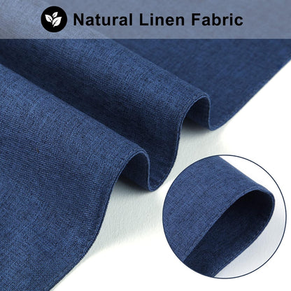 Cloth Placemats Set of 6, Cotton Linen Blend Machine Washable Durable Linen Table Mats, Heat Resistant Placemats Wrinkle Free Place Mats for Dining Table, Easy to Clean (Navy Blue, 6)