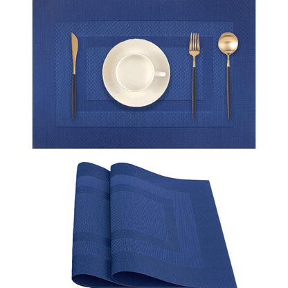 Navy Blue Placemats Set of 2 - Heat-Resistant, Non-Slip Table Mats