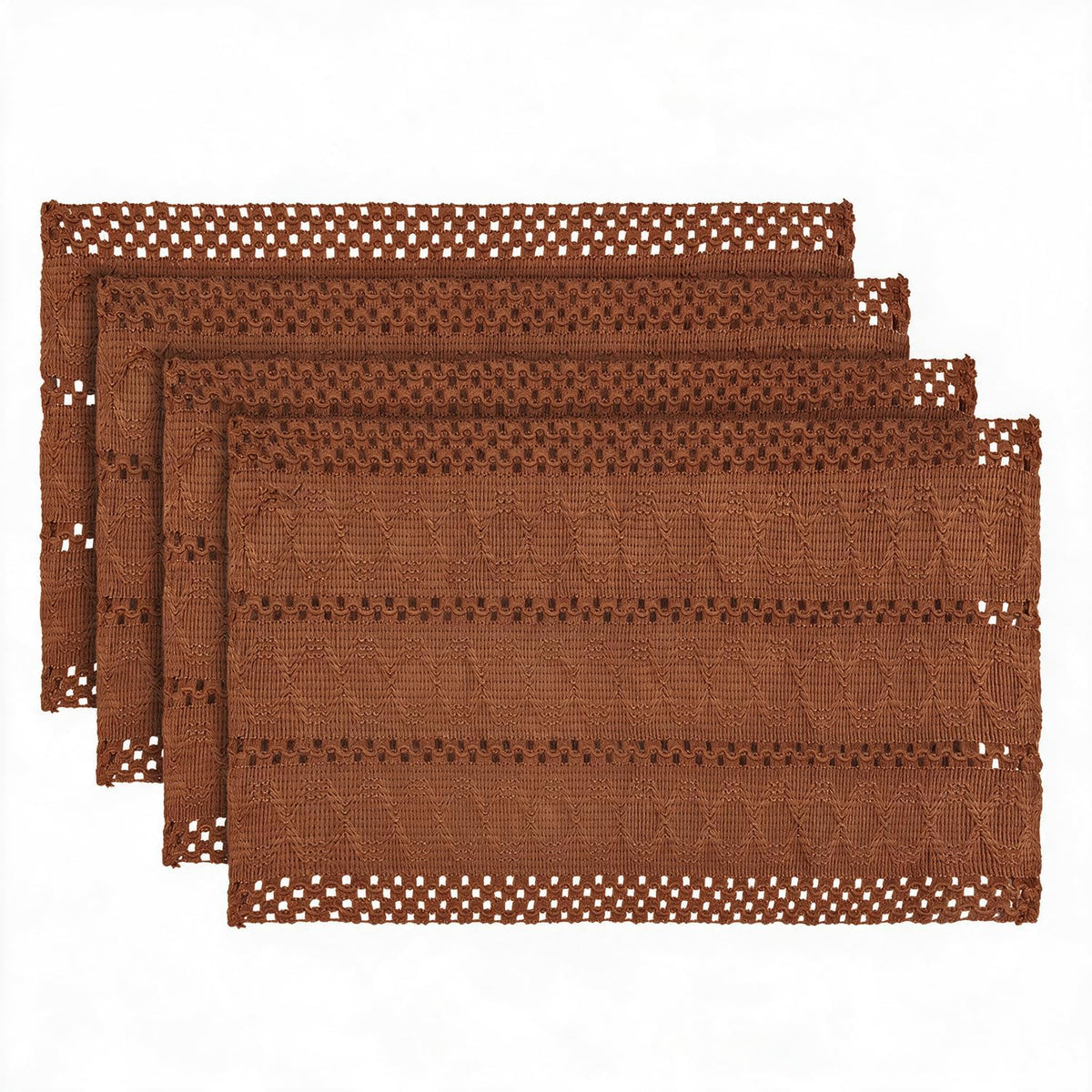 Artoid Mode Red Farmhouse Woven Rustic Hollow Placemats Set of 4-12x18 Inch