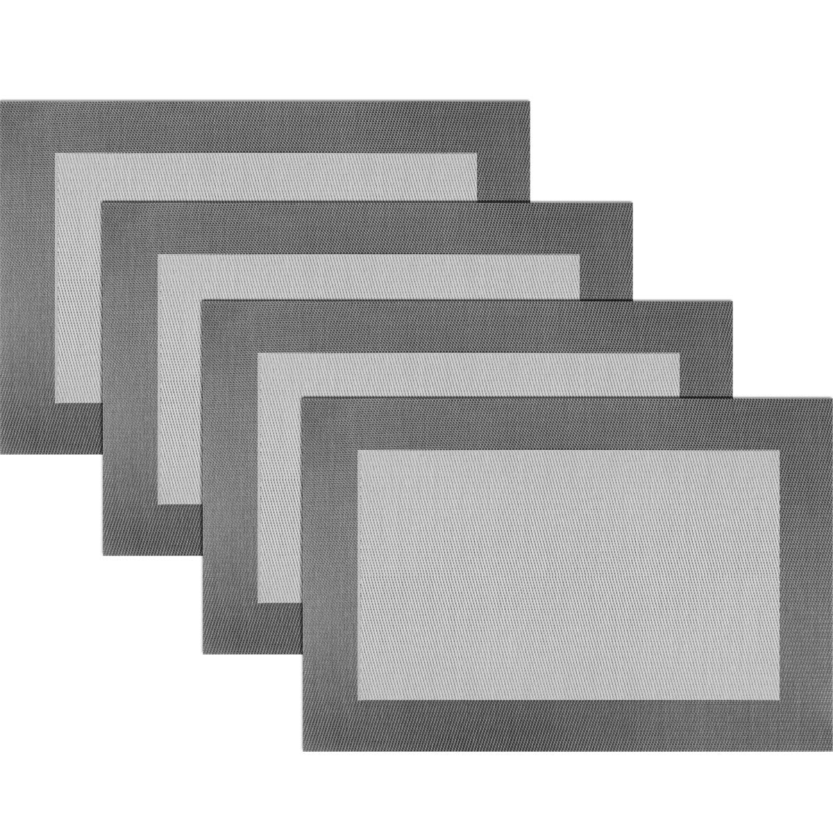 Vinyl Placemats Heat-Resistant Table Mats Washable Easy Clean Plastic Placemats for Dining Table Set of 4 (Red)