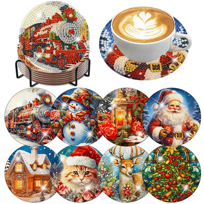 ijbnhd Mandala Diamond Painting Coasters Kit with Holder 4X4IN