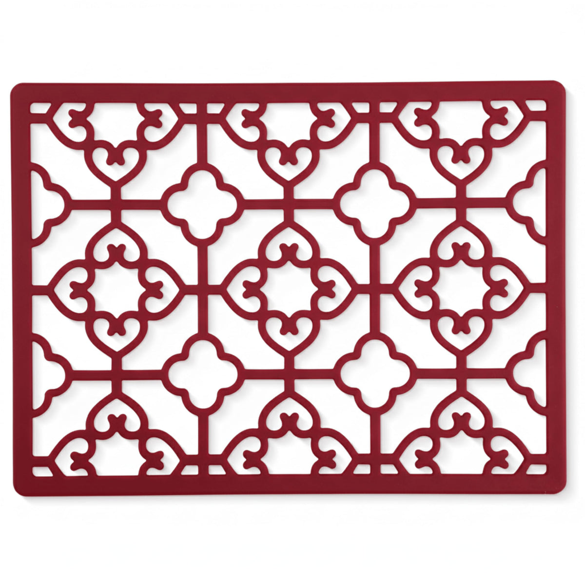 GASARÉ, Extra Large, Thick, Silicone Trivet for Hot Dishes, Pots, and Pans, Heat Resistant Mat for Countertop, Hot Pad for Kitchen, Easy to Clean, 16 x 12 x 3/8 Inches, (White, Geometric)
