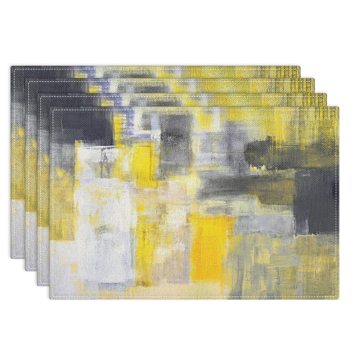 Emvency Farmhouse Placemats Set of 4, 12x18 Inch, Blue and Orange