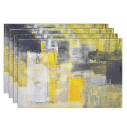 Emvency Farmhouse Placemats Set of 4, 12x18 Inch, Blue and Orange