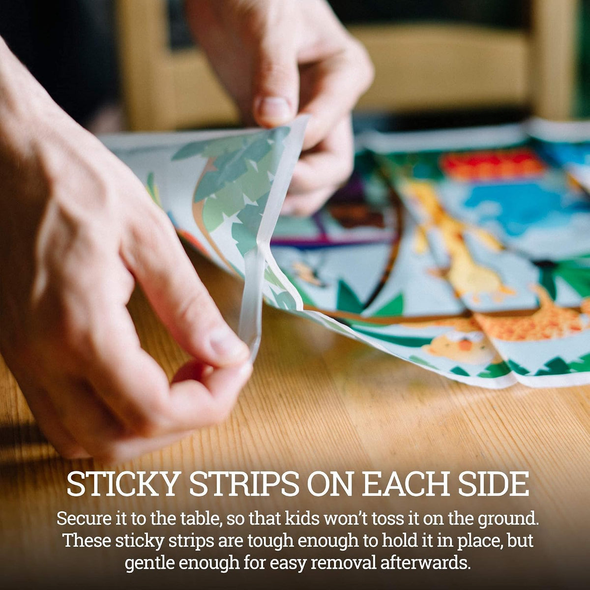 40 Pack Disposable Placemats for Baby, 3 Design Pack Baby Eating Mat, 12" x 18" Sticky Kids Placemat, Toddler Place mat for Restaurants, Plastic Kids Placemats for Dining Table