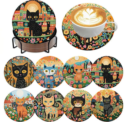 ijbnhd Mandala Diamond Painting Coasters Kit with Holder 4X4IN