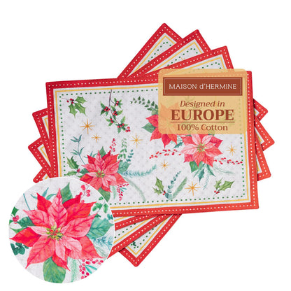 Maison d' Hermine Placemats Set of 4 Reusable 100% Cotton (13"x19")