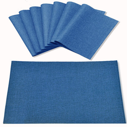 Linen Placemats Set of 8, Machine Washable, Heat Resistant, Wrinkle Free, Thick Polyester Kitchen Place Mats for Dining Table (Orange)