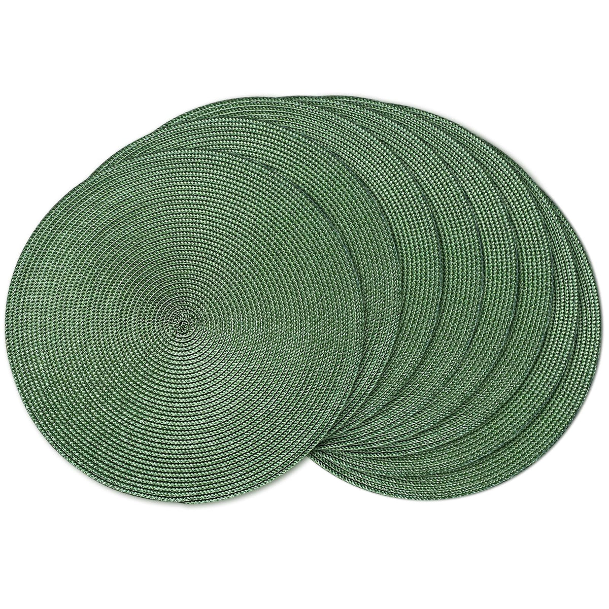 AHHFSMEI Round Braided Placemats Set of 6 15 Inch Burnt Orange Table Mats