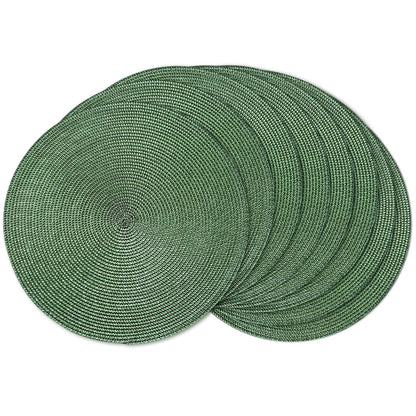 AHHFSMEI Round Braided Placemats Set of 6 15 Inch Burnt Orange Table Mats