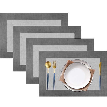 PIGCHCY Placemats,Durable Placemats for Dining Table,Washable Woven Vinyl Kitchen Placemats Set of 4 (Brown)