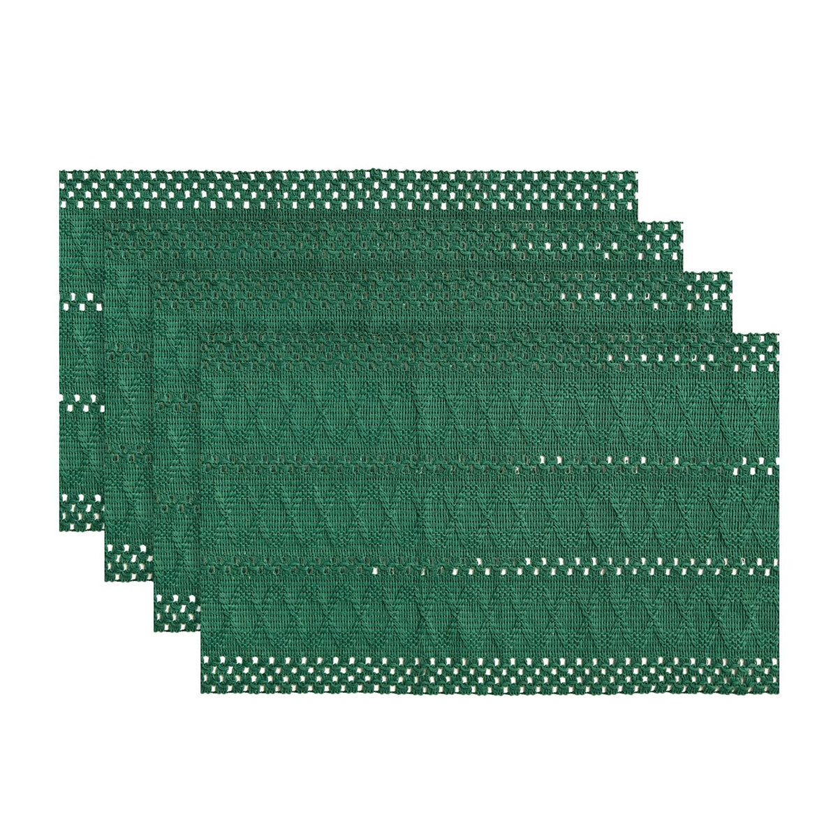 Artoid Mode Red Farmhouse Woven Rustic Hollow Placemats Set of 4-12x18 Inch